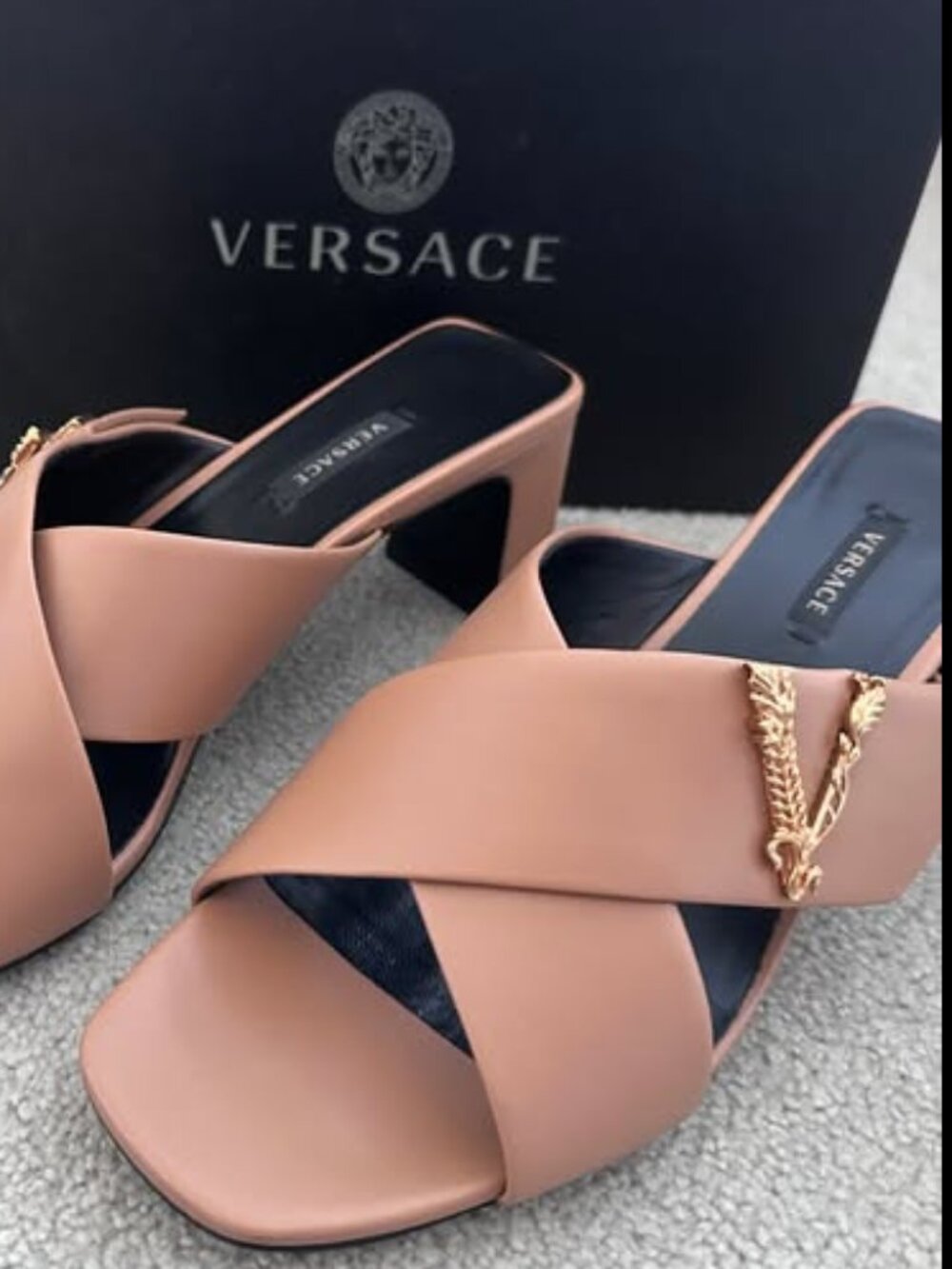 Versace Caramel Sandals, Size 40
